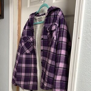 Boston Traders Purple Plaid Fleece-Lined Jacket